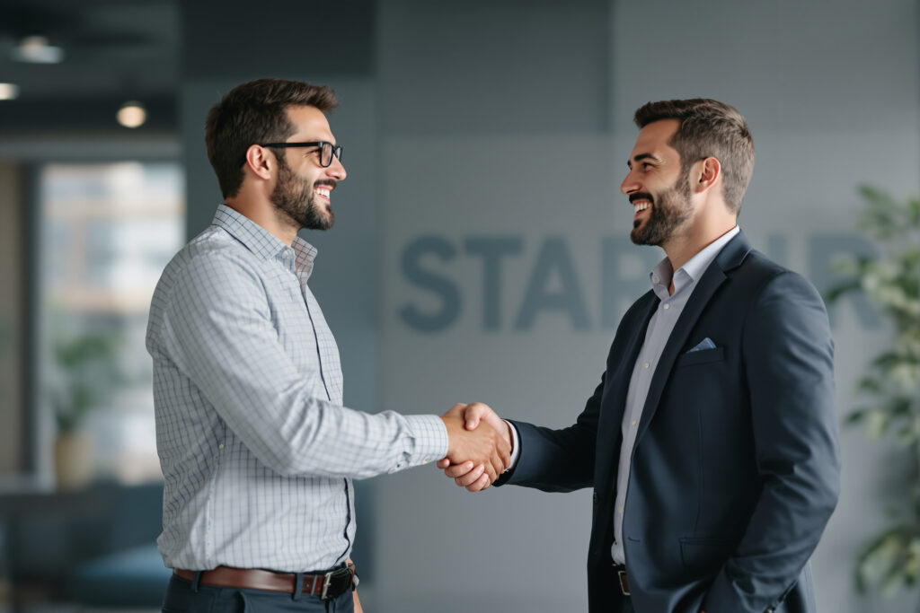 handshake between a recruiter and a fractional candidate